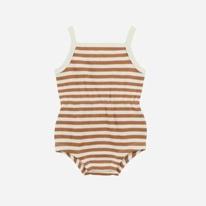 Rylee + Cru - Waffle Romper, Clay Stripe